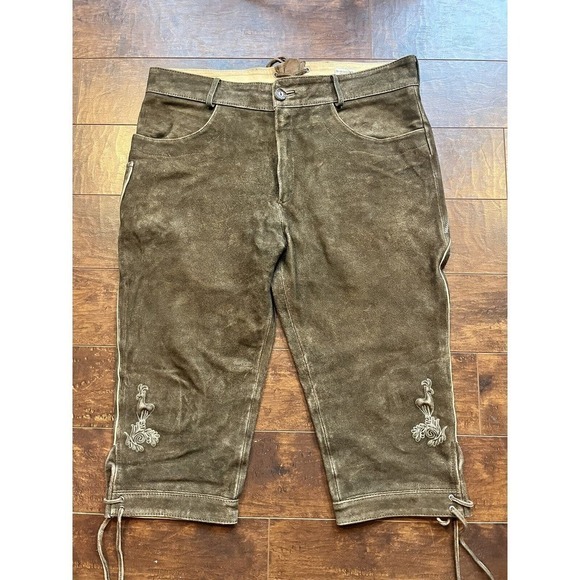 The Wildschutz Traditional Authentic Suede Leather Lederhose Trouser Pant Sz 54 - Picture 1 of 12